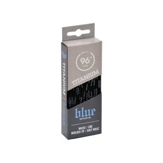 BLUE SPORTS Titanium Pro Schn&uuml;rsenkel gewachst schwarz / wei&szlig; 120&quot;/304cm